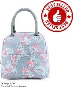 Koeltas - Lunchtas - Volwassenen En Kinderen - Compact & Handig: Zomer - Picknick -School - Lunch - Werk - Grijs Flamingo -Kampeeruitrusting 1016x1200 4