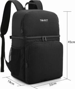 Koeltas Rugzak (28L) - Geschikt Voor 16 Blikjes - Lunchtas Voor Dames En Heren - Zwart -Kampeeruitrusting 1023x1200 4