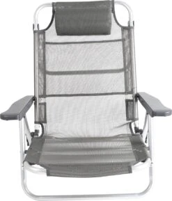 Bo-Camp Beach Chair - Monaco - Aluminium - Grijs -Kampeeruitrusting 1026x1200