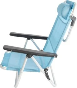 Bo-Camp Beach Chair - Monaco - Aluminium - Blauw -Kampeeruitrusting 1057x1200