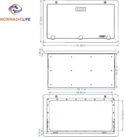 Merkloos NormadicLife® - Outdoor – Opklapbare Tafel - Eettafel – Tafel Voor Buitenkeuken - Caravan – Camper – Picknicktafel - Ingebouwd Ledlicht – Wit -Kampeeruitrusting 1081x1200