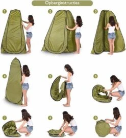 NordFalk Douchetent Pop-up 190 Cm - Camping Douche - Omkleedtent - Incl. Tentharingen En Draagtas - Groen -Kampeeruitrusting 1098x1200