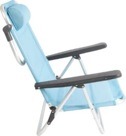 Bo-Camp Beach Chair - Monaco - Aluminium - Blauw -Kampeeruitrusting 1106x1200