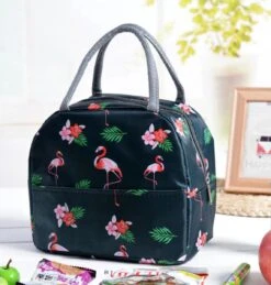 Koeltas - Lunchtas - Volwassenen En Kinderen - Compact & Handig: Zomer - Picknick -School - Lunch - Werk - Zwart Flamingo -Kampeeruitrusting 1145x1200 3
