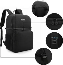 Koeltas Rugzak (28L) - Geschikt Voor 16 Blikjes - Lunchtas Voor Dames En Heren - Zwart -Kampeeruitrusting 1152x1200 3