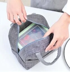 Koeltas - Lunchtas - Volwassenen En Kinderen - Compact & Handig: Zomer - Picknick -School - Lunch - Werk - Klassiek Grijs -Kampeeruitrusting 1168x1200 5