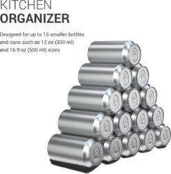 Kwmobile 1x Opvouwbare Houder Voor Flessen En Blikjes - Voor Koelkast En Voorraadkast - Siliconen Flessenhouder In Zwart - 31 X 9,5 X 1 Cm -Kampeeruitrusting 1184x1200 10