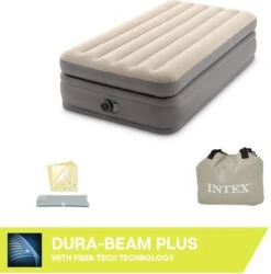 Intex Prime Comfort - Luchtbed - 1-Persoons - 99x191x51 Cm (BxLxH) - Grijs - Met Ingebouwde Motorpomp 13 Intex Prime Comfort - Luchtbed - 1-Persoons - 99x191x51 Cm (BxLxH) - Grijs - Met Ingebouwde Motorpomp -Kampeeruitrusting 1184x1200
