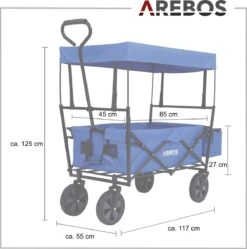 AREBOS Handwagen Vouwbare Dak Handwagen Vouwbare Trolley Uitrustingswagen Blauw 17 AREBOS Handwagen Vouwbare Dak Handwagen Vouwbare Trolley Uitrustingswagen Blauw -Kampeeruitrusting 1188x1200 11