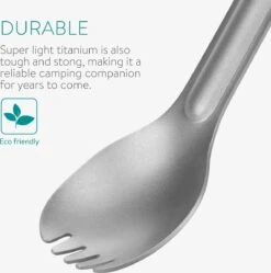 Navaris 2x Spork Met Extra Lange Handgreep - Set Van 2 - Campingbestek Van Titanium - Bestek Voor Onderweg - Lichtgewicht - Inclusief Bewaarzakje -Kampeeruitrusting 1188x1200 12