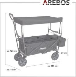 AREBOS Handwagen Vouwbare Dak Handwagen Vouwbare Trolley Uitrustingswagen Zwart 16 AREBOS Handwagen Vouwbare Dak Handwagen Vouwbare Trolley Uitrustingswagen Zwart -Kampeeruitrusting 1188x1200 5