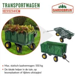 Gardebruk Bolderkar Binnenzeil - Belastbaar Tot 550 Kg – Groen -Kampeeruitrusting 1188x1200 8