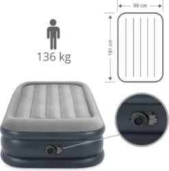 Intex Luchtbed - 1-Persoons - 99 X 191 X 42 Cm - Grijs - Met Pomp, Hoeslaken Zwart En Reparatieset 14 Intex Luchtbed - 1-Persoons - 99 X 191 X 42 Cm - Grijs - Met Pomp, Hoeslaken Zwart En Reparatieset -Kampeeruitrusting 1189x1200 1