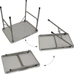 Alu Campingtafel 70x55cm - Inklapbbar Kampeertafel - Picknicktafel Licht Vouwtafel Klaptafel Grijs -Kampeeruitrusting 1192x1200 6