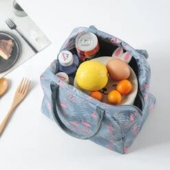 Koeltas - Lunchtas - Volwassenen En Kinderen - Compact & Handig: Zomer - Picknick -School - Lunch - Werk - Grijs Flamingo -Kampeeruitrusting 1193x1200 8