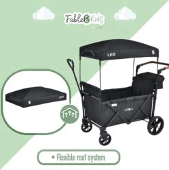 FableKids LEO X2 Lite Opvouwbare Handkar Met Dak Onyx Zwart -Kampeeruitrusting 1194x1200 4