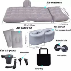 Sophie's Planet® - Auto Luchtbed Met Kussens En Pomp (Grijs) - Auto Matras - Achterbank Matras - Autobed - Car Matress - Comfortabel In De Auto Slapen -Kampeeruitrusting 1196x1200 9