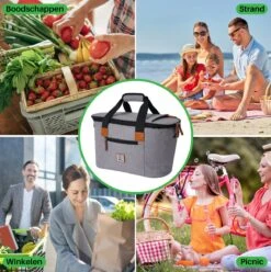 Brisby 4 Laags Geïsoleerde Koeltas - Boodschappentas 21 Liter - Grijs -Kampeeruitrusting 1197x1200 39