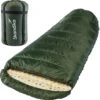 Skandika Vegas-R XXL Slaapzak - Mummieslaapzakken – Slaapzakken Volwassen – Maat XXL – Mummie Slaapzak - Unisex - Katoen, Luxe Kwaliteit, Koppelbaar, 3 Seizoenen, 220 X 110 Cm, -12° Tot -15°C, Outdoor Kampeerslaapzak – Ritssluiting Rechts - Groen