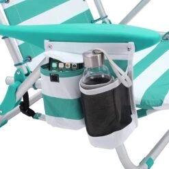 Strandstoel Met Afneembare Hoofdsteun, Draagbare Klapstoel, Campingstoel, Rugleuning Tot 180° Verstelbaar, Met Bekerhouder En Zijvak, Groene En Witte Strepen GCB62JW 13 Strandstoel Met Afneembare Hoofdsteun, Draagbare Klapstoel, Campingstoel, Rugleuning Tot 180° Verstelbaar, Met Bekerhouder En Zijvak, Groene En Witte Strepen GCB62JW -Kampeeruitrusting 1199x1200 8