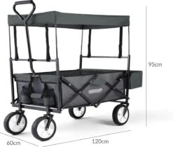 Monzana Bolderkar Opvouwbaar - 100 Liter - Met Afneembaar Dak Grijs -Kampeeruitrusting 1200x1020 3