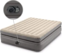 Intex Prime Comfort - Luchtbed - 2-Persoons - 152x203x51 Cm (BxLxH) - Grijs - Met Ingebouwde Motorpomp -Kampeeruitrusting 1200x1039