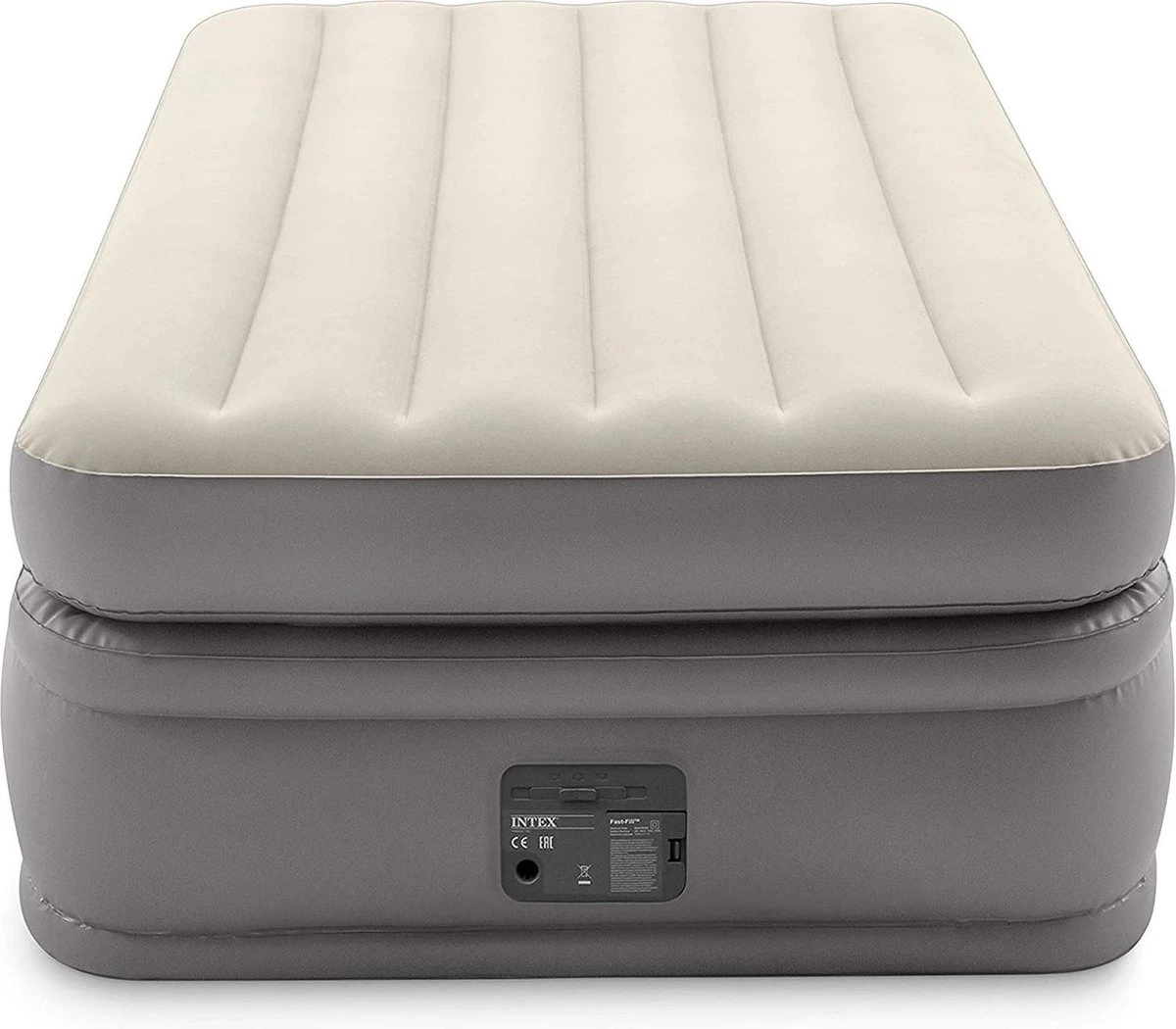 Intex Prime Comfort - Luchtbed - 1-Persoons - 99x191x51 Cm (BxLxH) - Grijs - Met Ingebouwde Motorpomp 2 Intex Prime Comfort - Luchtbed - 1-Persoons - 99x191x51 Cm (BxLxH) - Grijs - Met Ingebouwde Motorpomp - Afbeelding 2