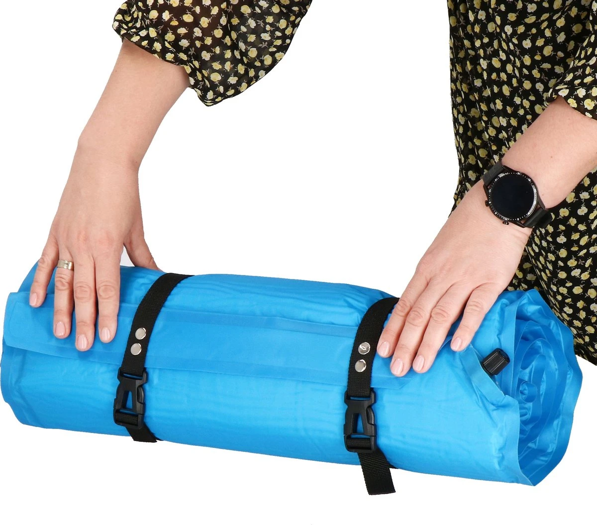 Springos Slaapmat | Zelfopblazend | 186 Cm | Inclusief Hoes & Hoofdkussen | Lichtblauw 2 Springos Slaapmat | Zelfopblazend | 186 Cm | Inclusief Hoes & Hoofdkussen | Lichtblauw - Afbeelding 2