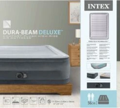 Intex Luchtbed - 2-Persoons - 152 X 203 X 33 Cm - Grijs - Met Ingebouwde Pomp, Hoeslaken Antraciet En Reparatieset 14 Intex Luchtbed - 2-Persoons - 152 X 203 X 33 Cm - Grijs - Met Ingebouwde Pomp, Hoeslaken Antraciet En Reparatieset -Kampeeruitrusting 1200x1074 3