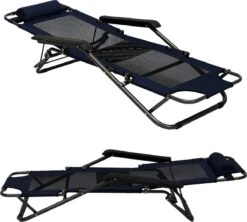 Ligstoel 155x60cm - Opvouwbaar Campingstoel Ligbed Strandstoel Tuinstoel Vouwligstoel Blauw -Kampeeruitrusting 1200x1080 3