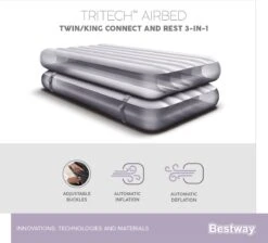 Bestway 3-in-1 Luchtbed - Connect - Zwart - 188x99cm - PVC/Polyester - Single, Double Single En Twin Opblaasbed - Tritech Materiaal - I-Beam Constructie 35 Bestway 3-in-1 Luchtbed - Connect - Zwart - 188x99cm - PVC/Polyester - Single, Double Single En Twin Opblaasbed - Tritech Materiaal - I-Beam Constructie -Kampeeruitrusting 1200x1090 2