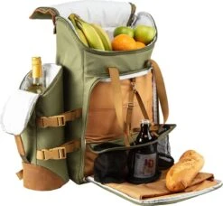 Cabinmax Koeltas - Koelrugzak - Picknick - Picknicktas Met Flessenhouder - Koelrugtas 24L - Olive Green -Kampeeruitrusting 1200x1110 4