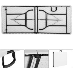 Casaria Tuintafel Opvouwbaar – Met Draaggreep 220x70 Cm – Wit -Kampeeruitrusting 1200x1121 3