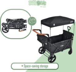 FableKids LEO X2 Lite Opvouwbare Handkar Met Dak Onyx Zwart -Kampeeruitrusting 1200x1131 3