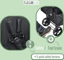 FableKids LEO X2 Lite Opvouwbare Handkar Met Dak Onyx Zwart -Kampeeruitrusting 1200x1134 4