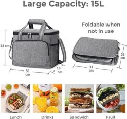 IBright Koeltas Opvouwbaar 15 Liter - 4 Laags Geïsoleerde Lunchtas - Waterdicht - Zwart 17 IBright Koeltas Opvouwbaar 15 Liter - 4 Laags Geïsoleerde Lunchtas - Waterdicht - Zwart -Kampeeruitrusting 1200x1134 8