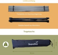 Skandika Ruka S Kleine Campingtafel – Campingtafels - Aluminium Campingtafel, Opvouwbaar, Zeer Licht, Eenvoudig Te Monteren, Stabiele Standaard - Opvouwtafel Voor Kamperen, Tenten Wandelen, Reizen, Thuis, Tuin – Tot Max. 20 Kg. - Grijs -Kampeeruitrusting 1200x1143 6