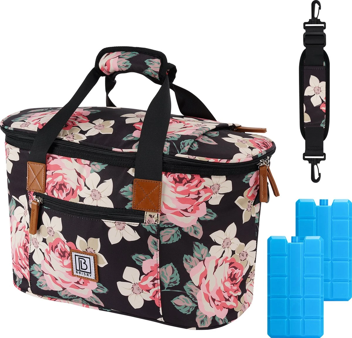 Brisby 4 Laags Geïsoleerde Koeltas - Boodschappentas 21 Liter - Bloemetjes 1 Brisby 4 Laags Geïsoleerde Koeltas - Boodschappentas 21 Liter - Bloemetjes
