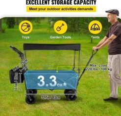 LOUVAINS® Bolderkar Opvouwbaar - Bolderkar - Bolderwagen - Bolderkar Kinderenvervoer - Bolderkar Opvouwbaar Met Massieve - Bolderkar Opvouwbaar Luchtbanden - Bolderkar Opvouwbaar Met Duwstang -Kampeeruitrusting 1200x1153 2