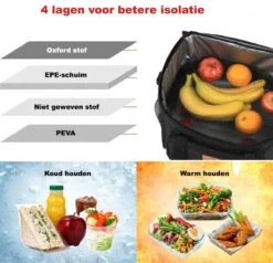 Lunchtas - Koeltas Voor Dames En Heren - Cool Bag - 4 Laags Geïsoleerde Koeltas - Kleine Cooler - Lunch Box - Lunchtas 15 Liter- Zwart 10 Lunchtas - Koeltas Voor Dames En Heren - Cool Bag - 4 Laags Geïsoleerde Koeltas - Kleine Cooler - Lunch Box - Lunchtas 15 Liter- Zwart -Kampeeruitrusting 1200x1157 4