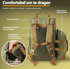 Cabinmax Koeltas - Koelrugzak - Picknick - Picknicktas Met Flessenhouder - Koelrugtas 24L - Olive Green -Kampeeruitrusting 1200x1169 4