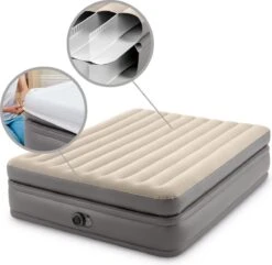 Intex Prime Comfort - Luchtbed - 2-Persoons - 152x203x51 Cm (BxLxH) - Grijs - Met Ingebouwde Motorpomp -Kampeeruitrusting 1200x1170