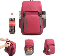 Tourit - Koeltas Rugzak (25L) - Geschikt Voor 21 Blikjes - Lunchtas Voor Dames En Heren - Rood -Kampeeruitrusting 1200x1171 21