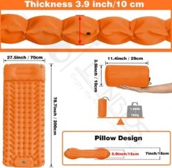 LVNRIDS Isomat, Zelfopblazend, Ultralicht, Luchtmatras, Camping, Zelfopblaasbaar, Opblaasbaar Matras, 3,9 Inch Dik, Met Voetperspomp En Kussen, Voor Camping, Reizen, Outdoor, Wandelen, Strand, Oranje 15 LVNRIDS Isomat, Zelfopblazend, Ultralicht, Luchtmatras, Camping, Zelfopblaasbaar, Opblaasbaar Matras, 3,9 Inch Dik, Met Voetperspomp En Kussen, Voor Camping, Reizen, Outdoor, Wandelen, Strand, Oranje -Kampeeruitrusting 1200x1171 8