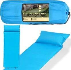 Springos Slaapmat | Zelfopblazend | 186 Cm | Inclusief Hoes & Hoofdkussen | Lichtblauw 37 Springos Slaapmat | Zelfopblazend | 186 Cm | Inclusief Hoes & Hoofdkussen | Lichtblauw -Kampeeruitrusting 1200x1175