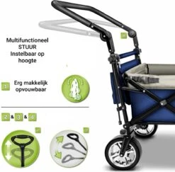 Tresko- Bolderkar, Grijs, Opvouwbaar, Met Dakje, Geschikt Tot 80 Kg - Bolderwagen - Kinderenvervoer - Bolderkarren - Tuinkar - Kinderwagen 17 Tresko- Bolderkar, Grijs, Opvouwbaar, Met Dakje, Geschikt Tot 80 Kg - Bolderwagen - Kinderenvervoer - Bolderkarren - Tuinkar - Kinderwagen -Kampeeruitrusting 1200x1182 11