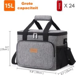 Lunchtas - Koeltas Voor Dames En Heren - Cool Bag - 4 Laags Geïsoleerde Koeltas - Kleine Cooler - Lunch Box - Lunchtas 15 Liter -Kampeeruitrusting 1200x1189 15