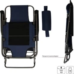 Ligstoel 155x60cm - Opvouwbaar Campingstoel Ligbed Strandstoel Tuinstoel Vouwligstoel Blauw -Kampeeruitrusting 1200x1191 5
