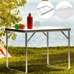 Merkloos Aluminium Inklapbare Tuintafel - Campingtafel - 80x60x68 Cm -Kampeeruitrusting 1200x1200 1005