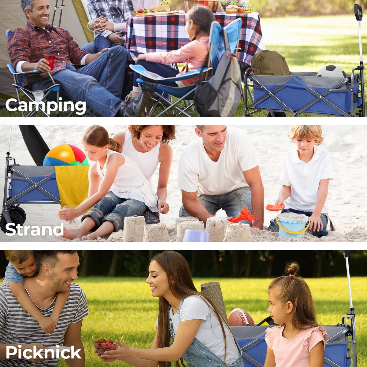 LifeGoods Bolderkar - Opvouwbaar - Tot 80KG - 94L - Wasbaar Polyester - 98x45cm - Blauw/Grijs 5 LifeGoods Bolderkar - Opvouwbaar - Tot 80KG - 94L - Wasbaar Polyester - 98x45cm - Blauw/Grijs - Afbeelding 5